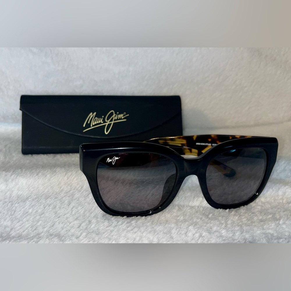 Maui Jim Siren Song MJ 801-02B Black Brown Sunglasses Frames 54-21 140 Italy
